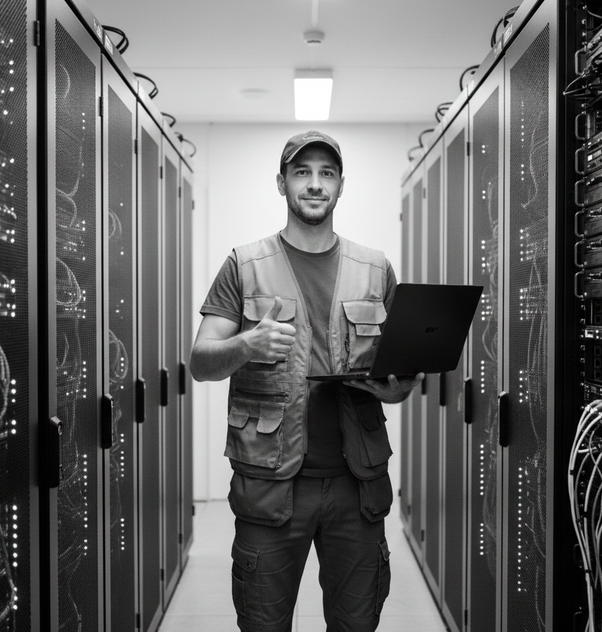 Techniker Serverraum